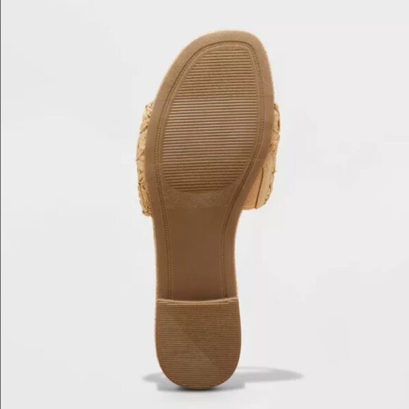 Women's Ariella Wide Width Woven Raffia Slide Sandals with Memory Foam Insole - Picture 4 of 4